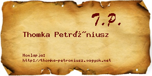 Thomka Petróniusz névjegykártya
